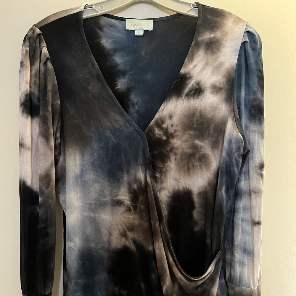 Veronica M tie dye surprise long sleeve blouse.